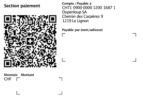 QR facture Dupenloup